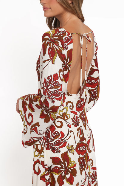 Inala Maxi Dress Brown Floral