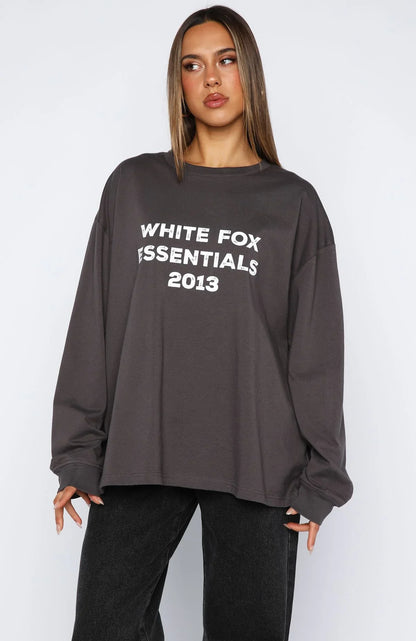 Feel The Vibe Long Sleeve Tee Charcoal