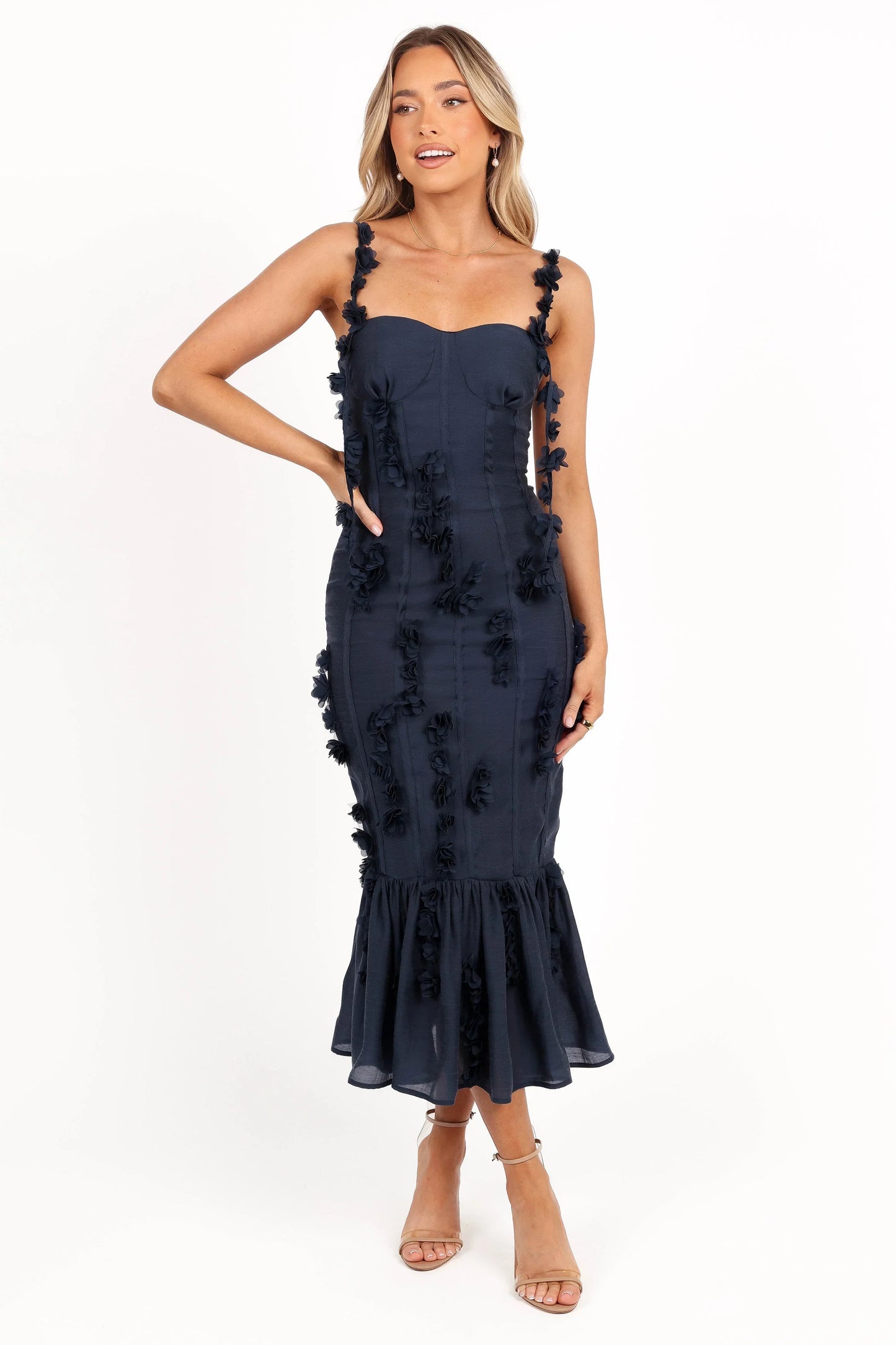 Posedly Midi Dress Navy