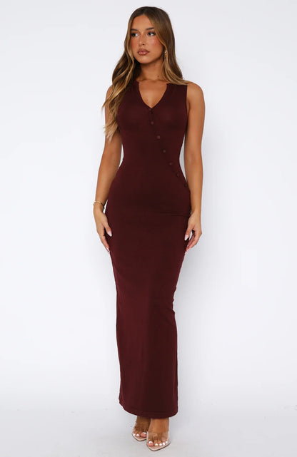Shes Back Maxi Dress Burgundy