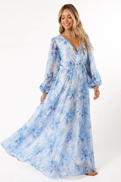 Anisa Maxi Dress Blue Floral