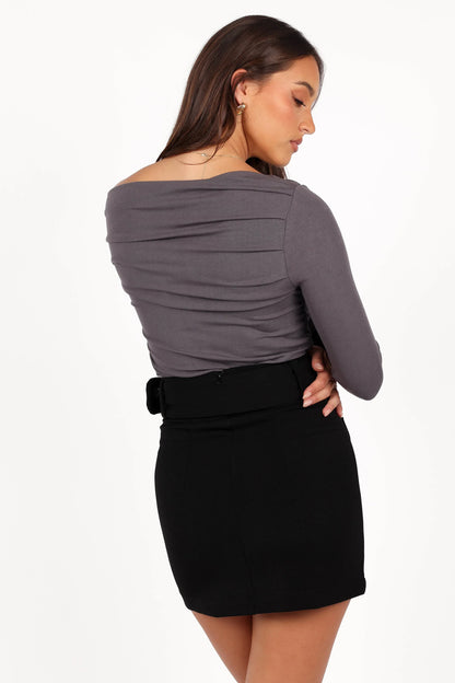 Cer Knit Top Charcoal