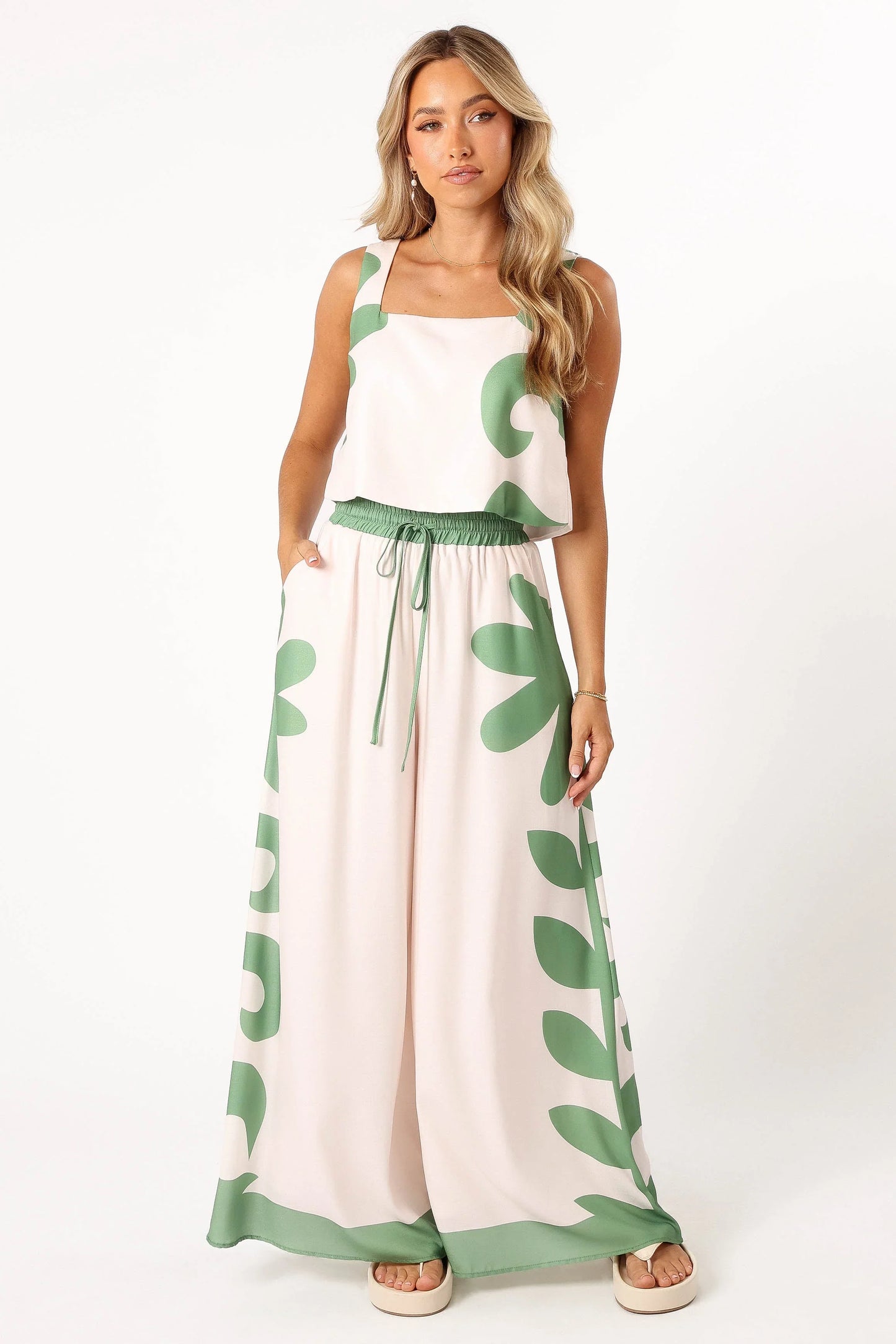 Timothy Pant Set Beige Green