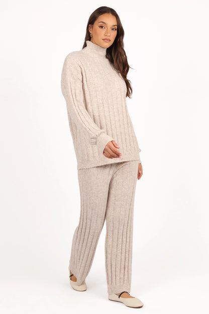 Tahoe Ribbed Knit Set Beige