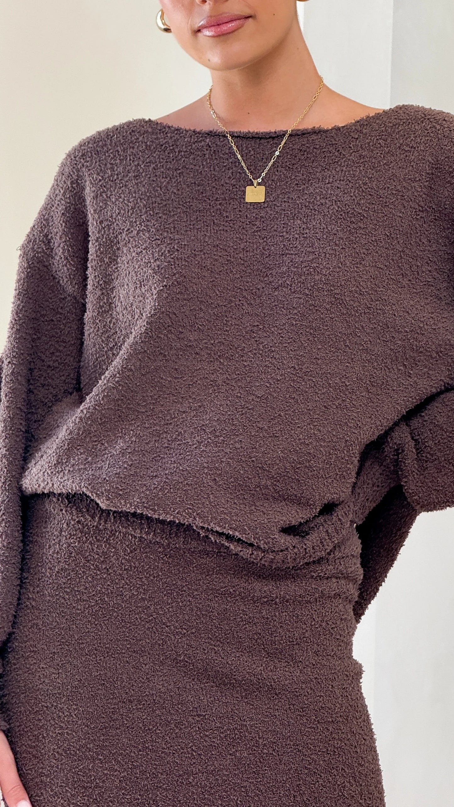 Cohen Knit Jumper Chocolate