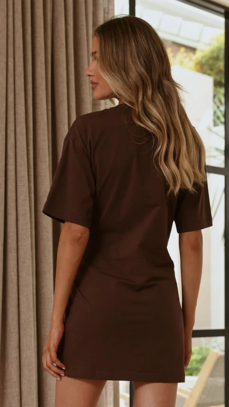 Jade Mini Dress Chocolate