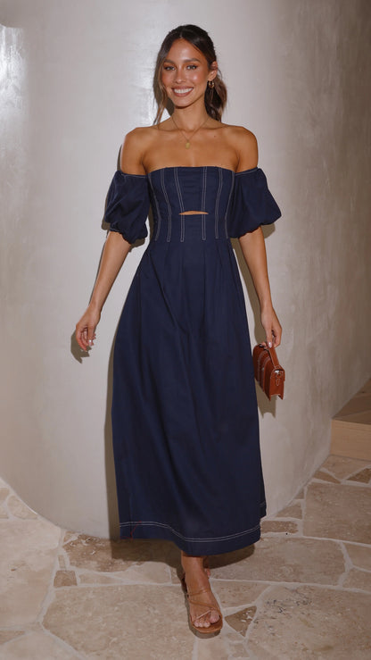Claira Midi Dress Navy