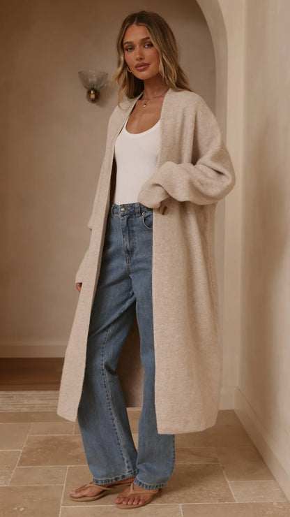 Romy Longline Cardigan Oat
