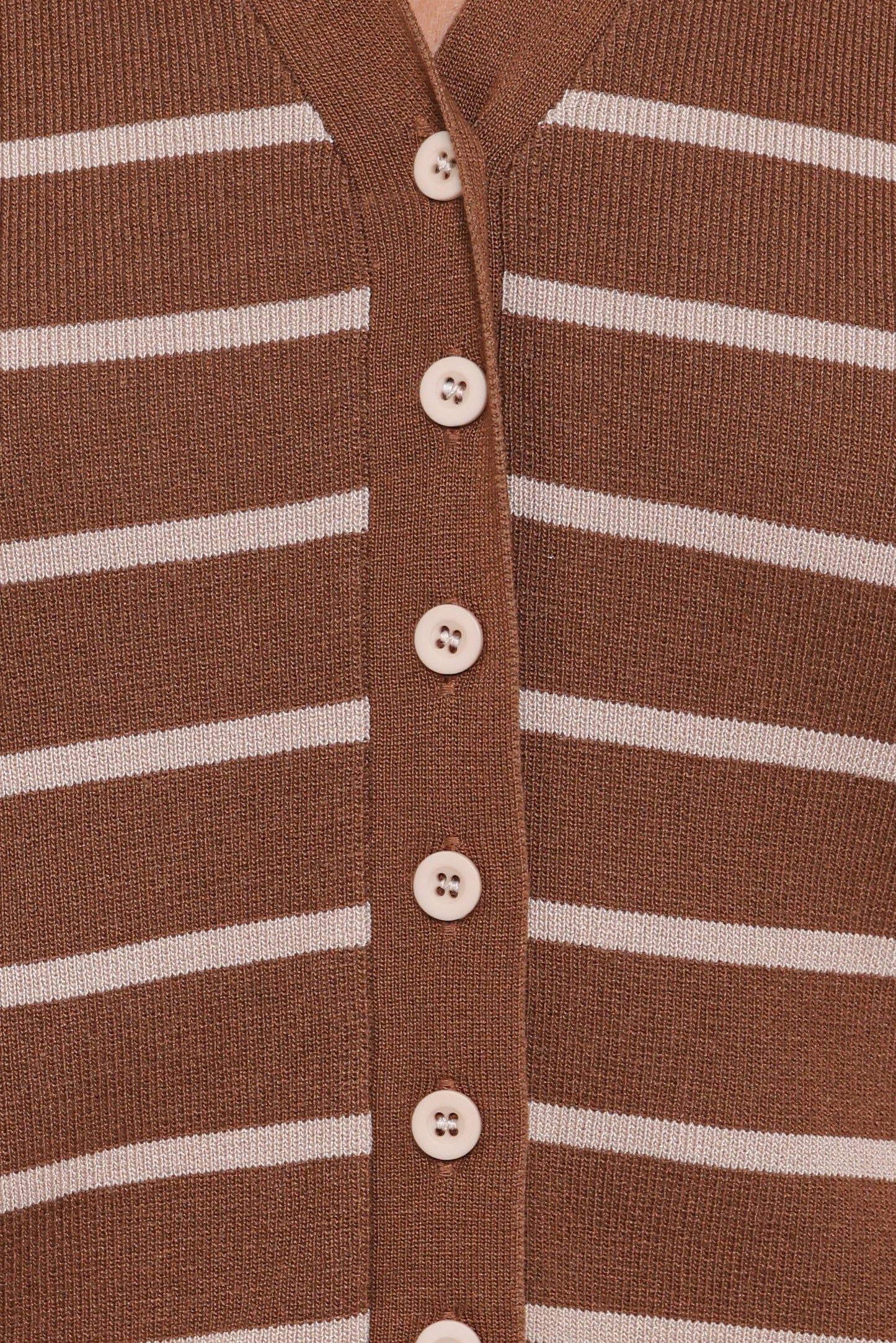 Juna Knitted Pant Set Brown Cream Stripe