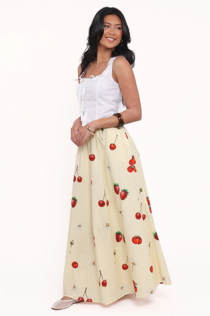 Remira Midi Skirt Yellow Cherry