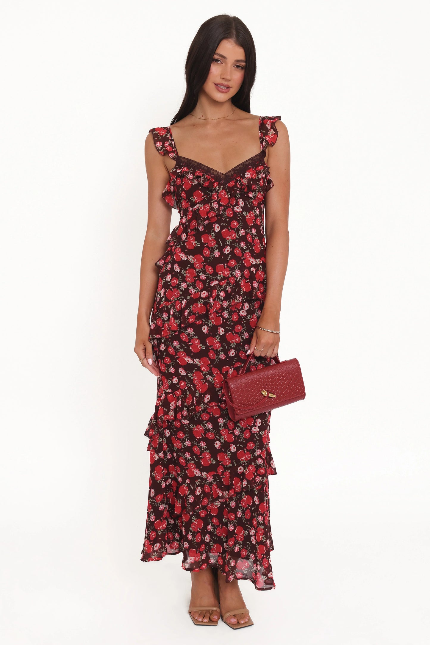 Virginia Maxi Dress Brown Floral