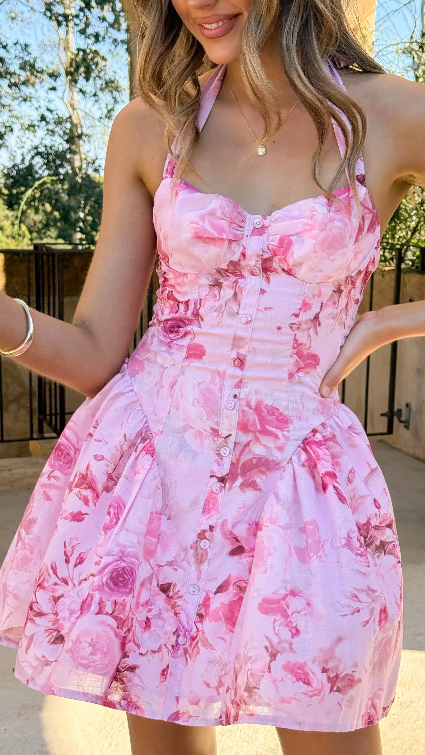 Mabel Mini Dress Pink Floral