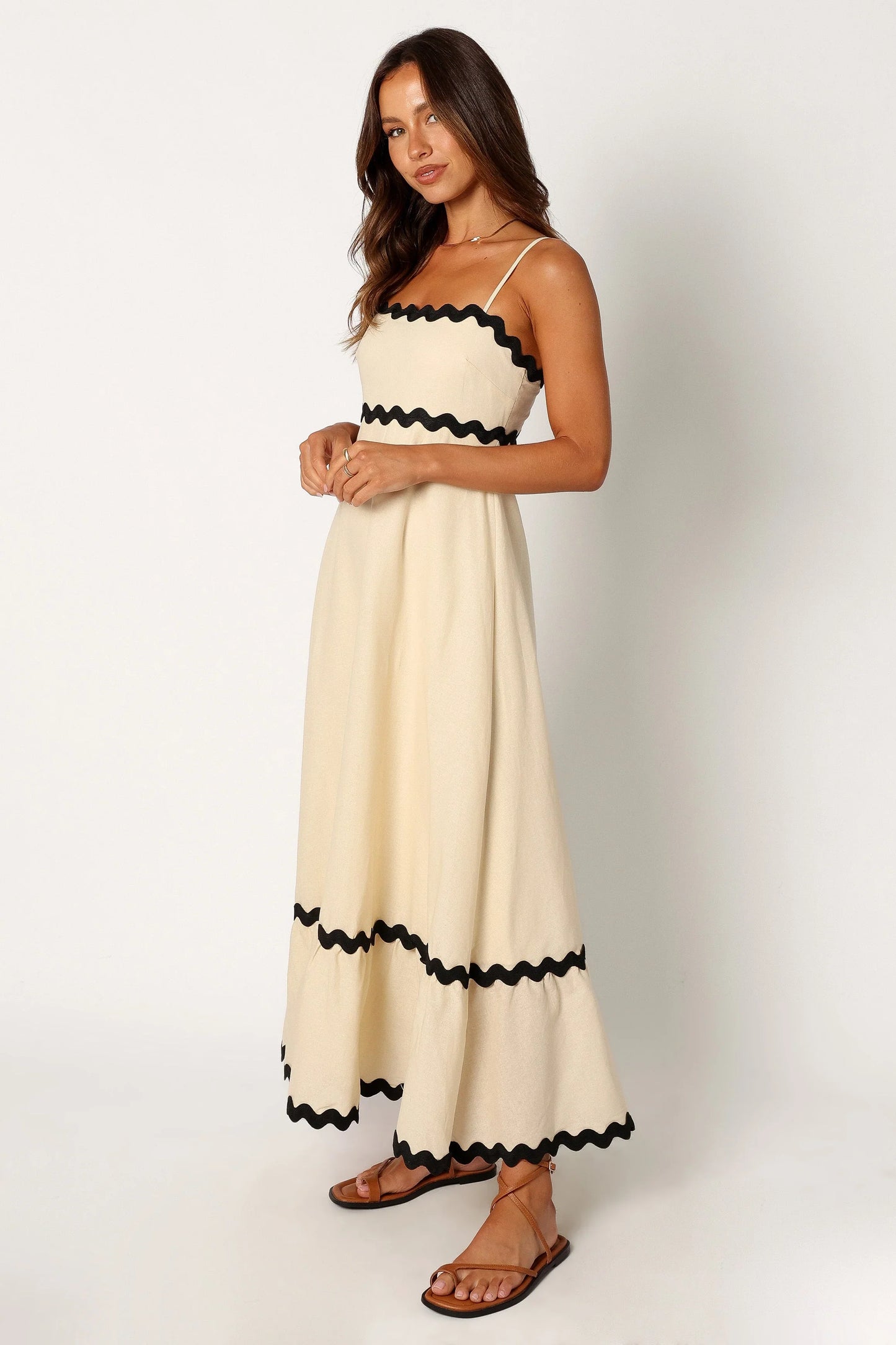 Yana Maxi Dress Cream Black