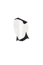 Sophisticated black fitted corset with white satin off the shoulder sleeves Midnight Walk