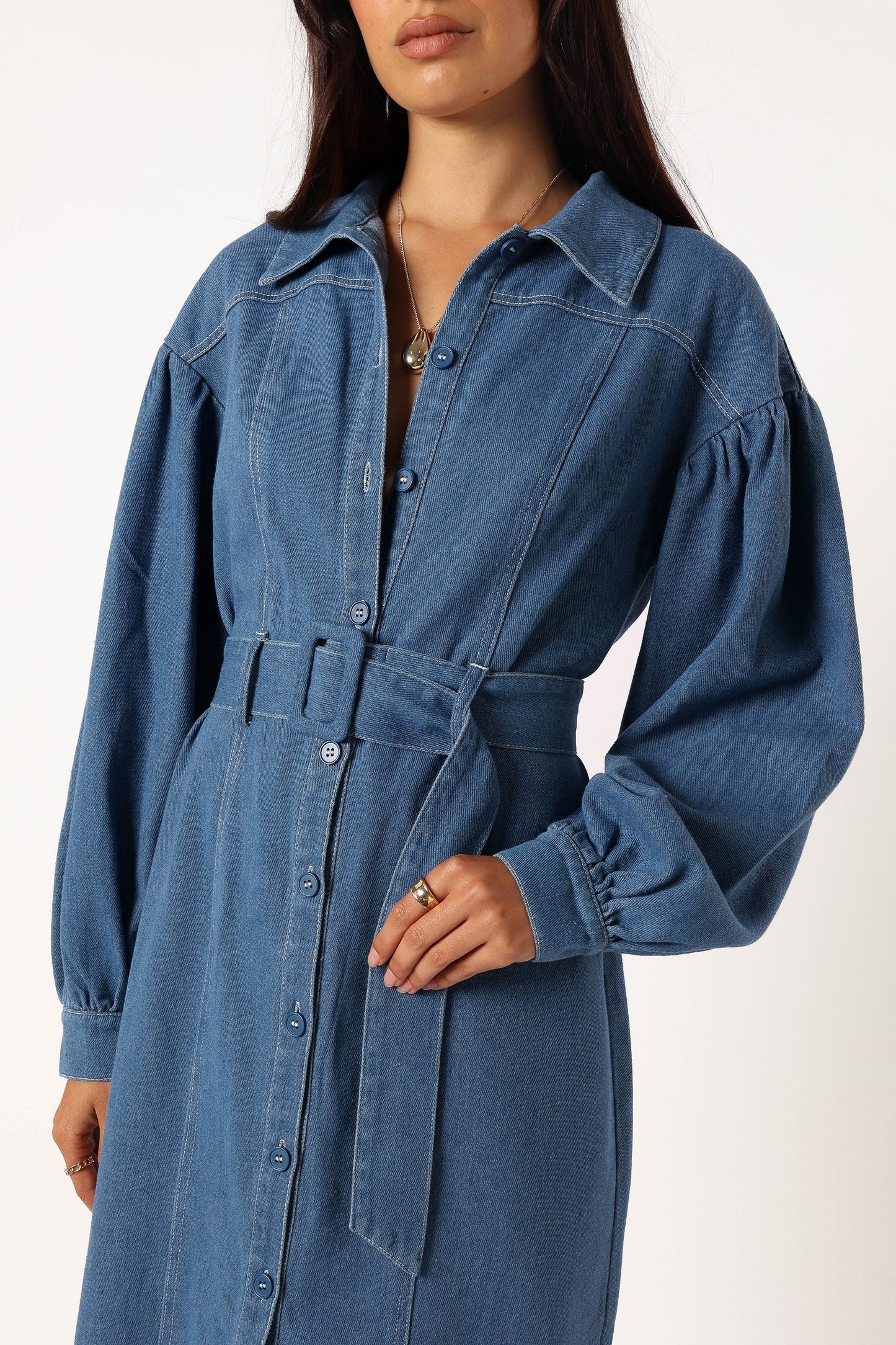 Kocoa Long Sleeve Midi Dress Denim