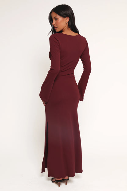 Nash Long Sleeve Dress Deep Red