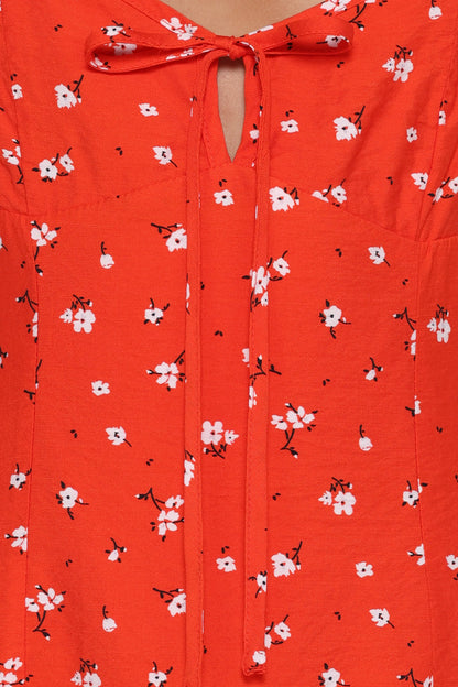 Lacey Mini Dress Red Floral