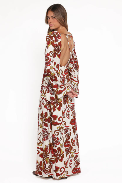 Inala Maxi Dress Brown Floral