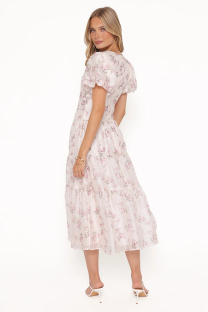 Jocelyn Maxi Dress Ivory Pink Floral