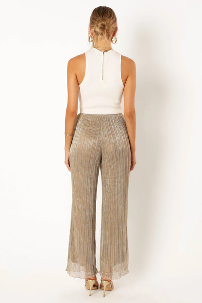 Walker Plisse Pants Silver