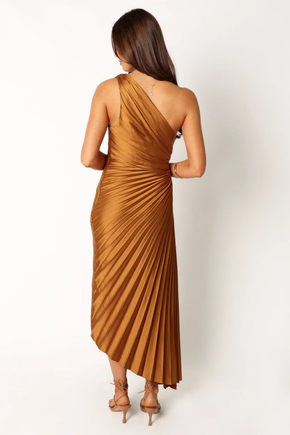 Kleo One Shoulder Maxi Dress Golden Ochre