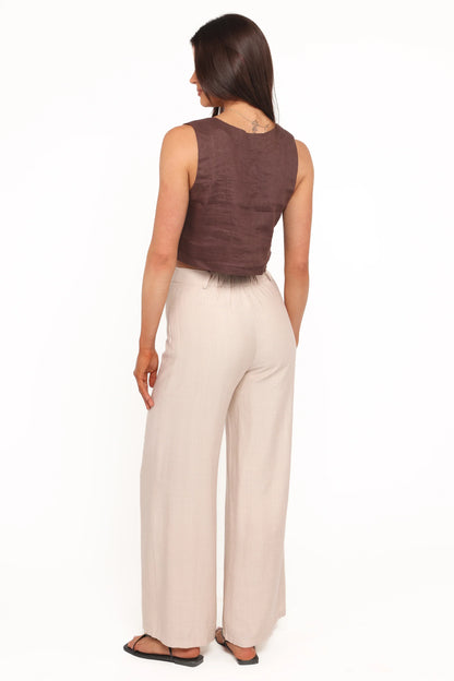 Lauren Wide Leg Pant Beige