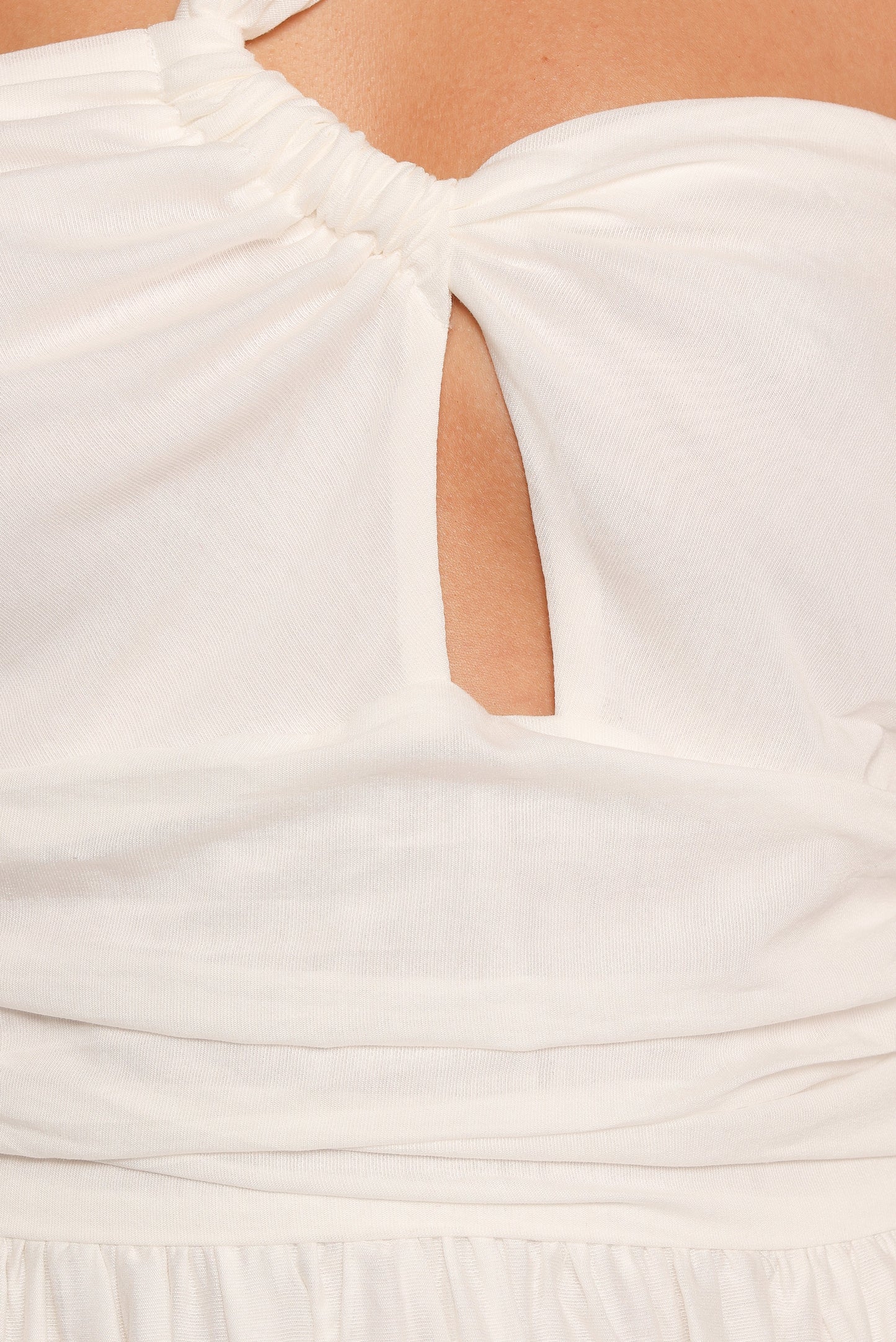 Vinny One Shoulder Maxi Dress White