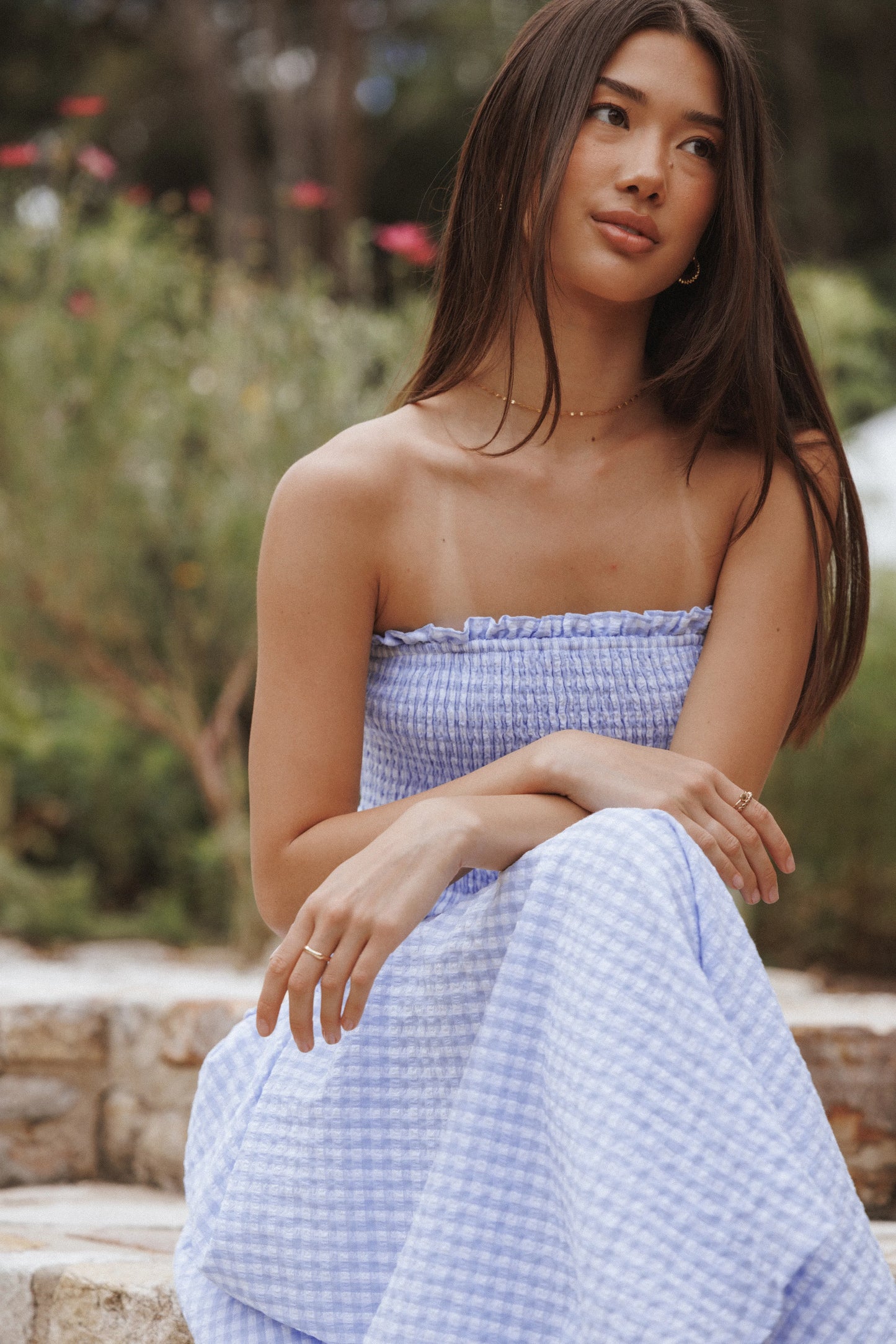 Parkway Maxi Dress Blue Gingham