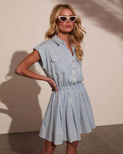 Dreamer Days Striped Mini Shirt Dress