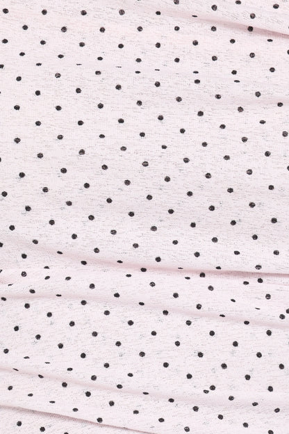 Aaron Off Shoulder Top Pale Pink Dot
