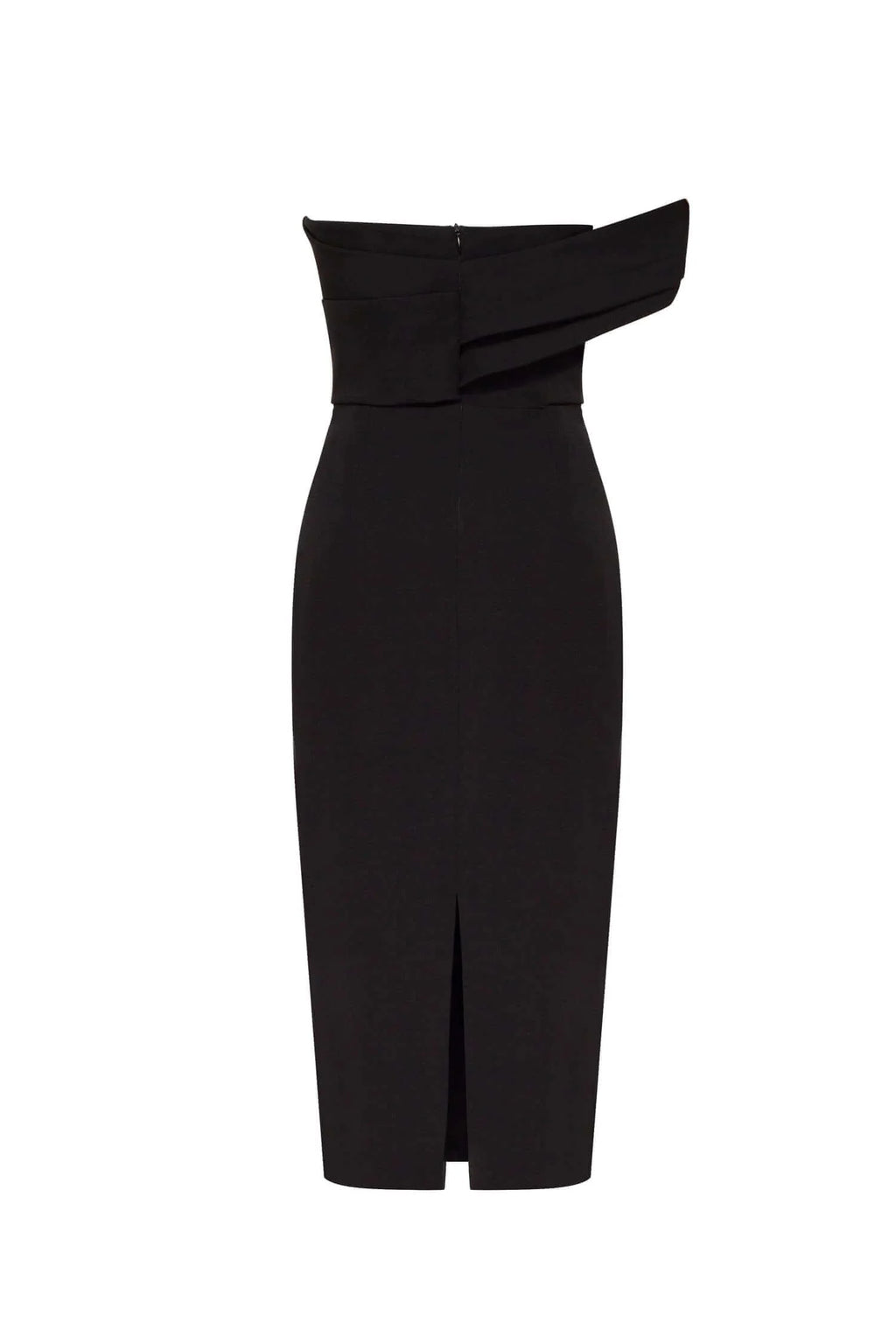 Black Classy midi dress with open neckline