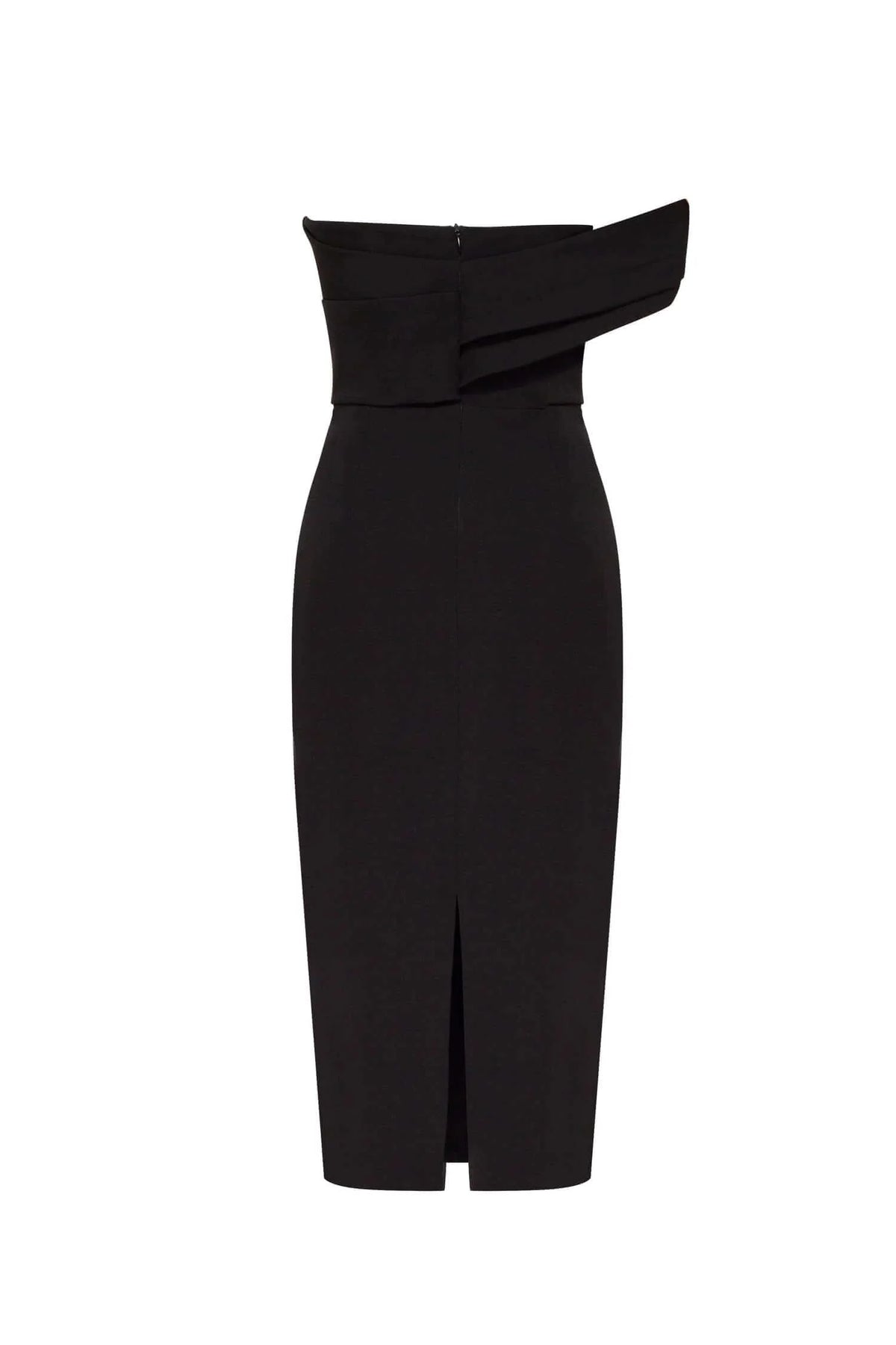 Black Classy midi dress with open neckline