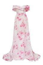 Pink Peony Chic off the shoulder floral maxi dress