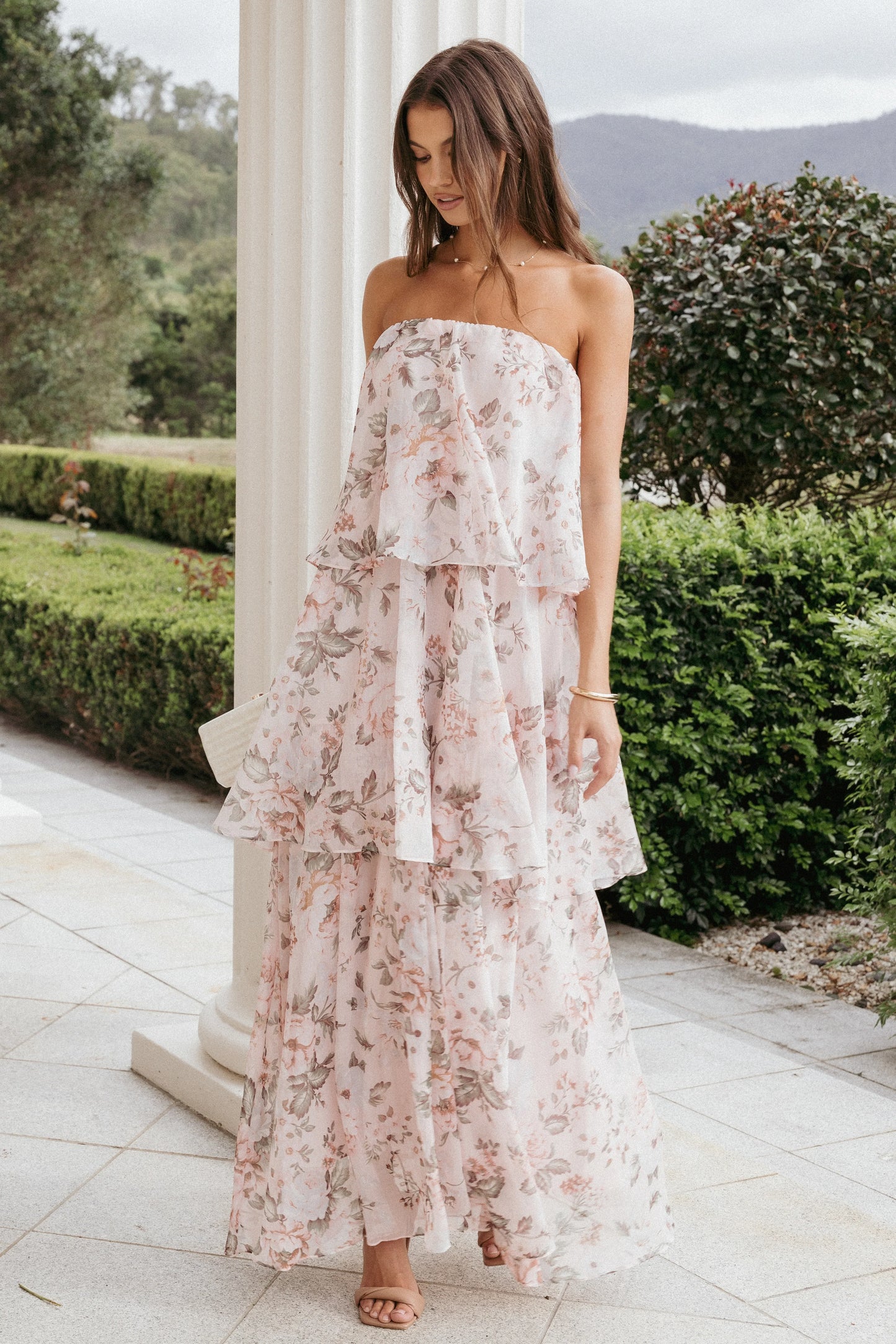 Bloom Strapless Maxi Dress Floral