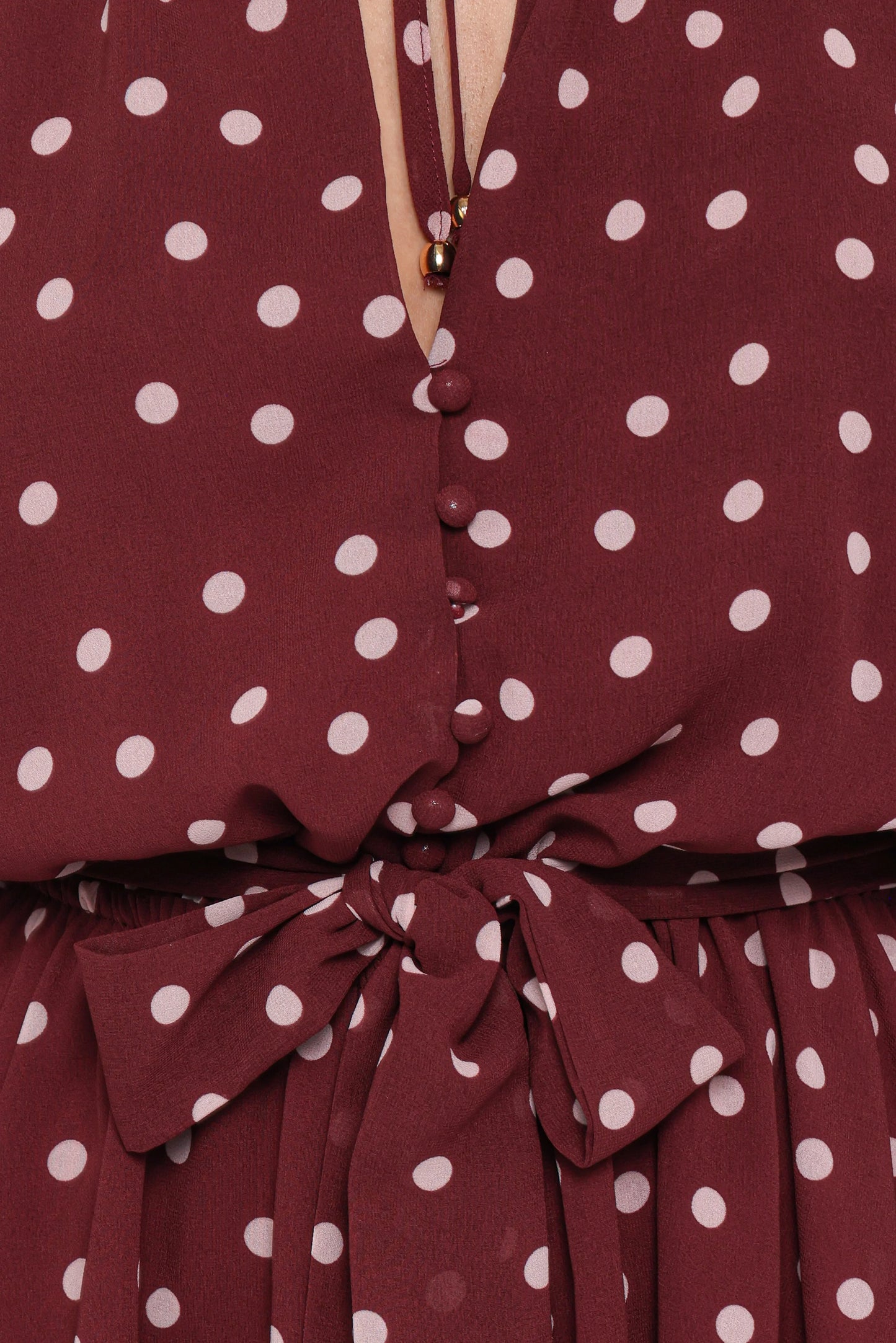 Michelle Romper Burgundy Polka Dot