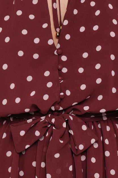 Michelle Romper Burgundy Polka Dot