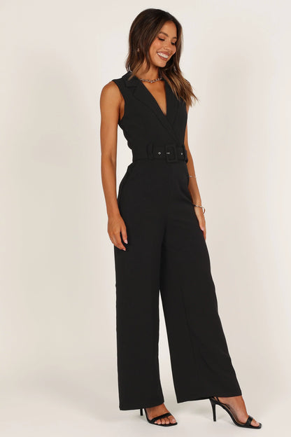 Sienna Belted Jumpsuit Black