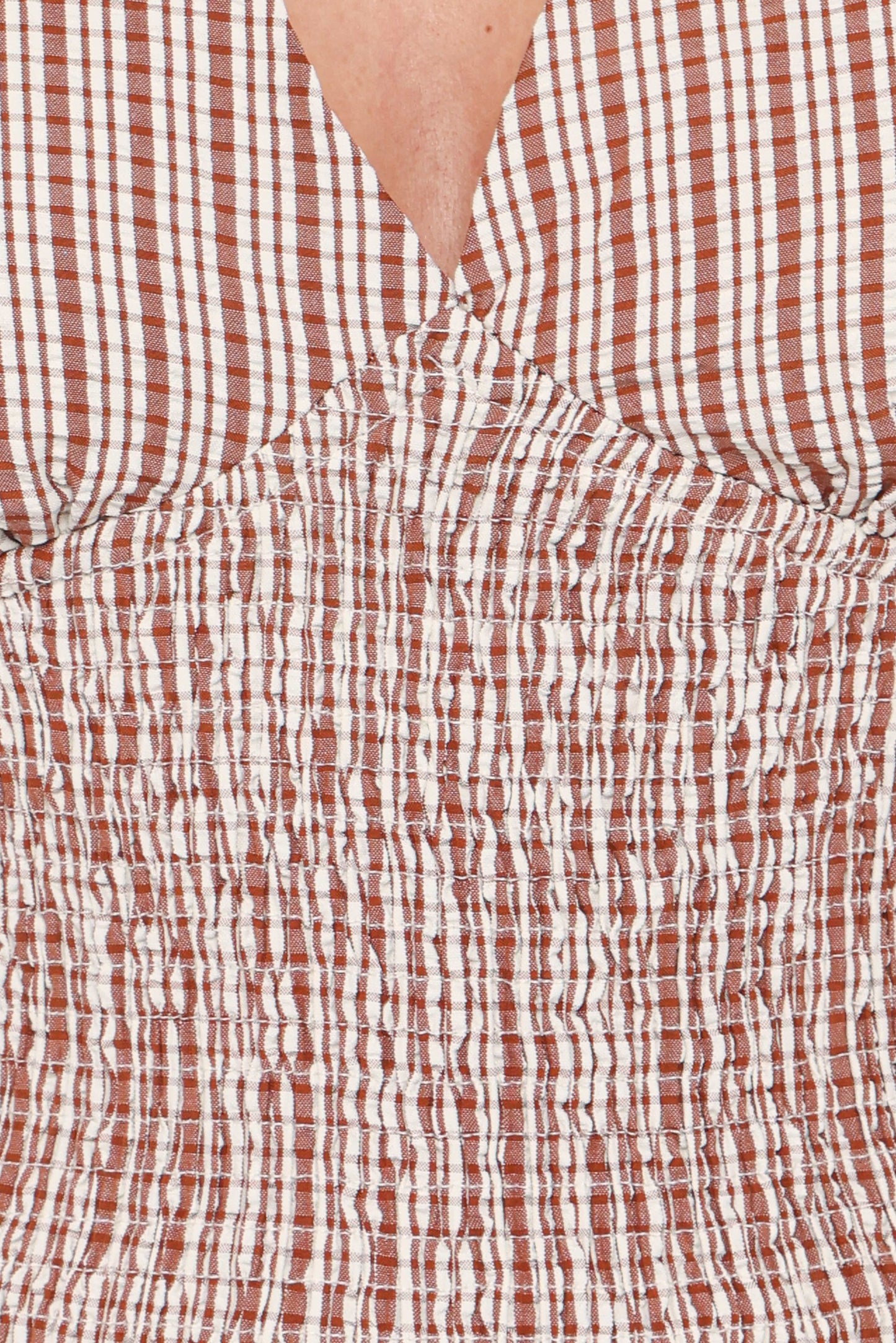 Eirlys Tiered Skirt Set Brown White