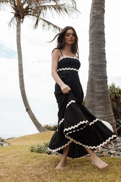 Yana Maxi Dress Black Cream