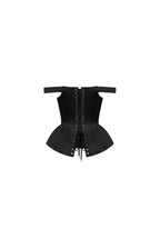 Black Satin Corset with Off the Shoulder Straps
