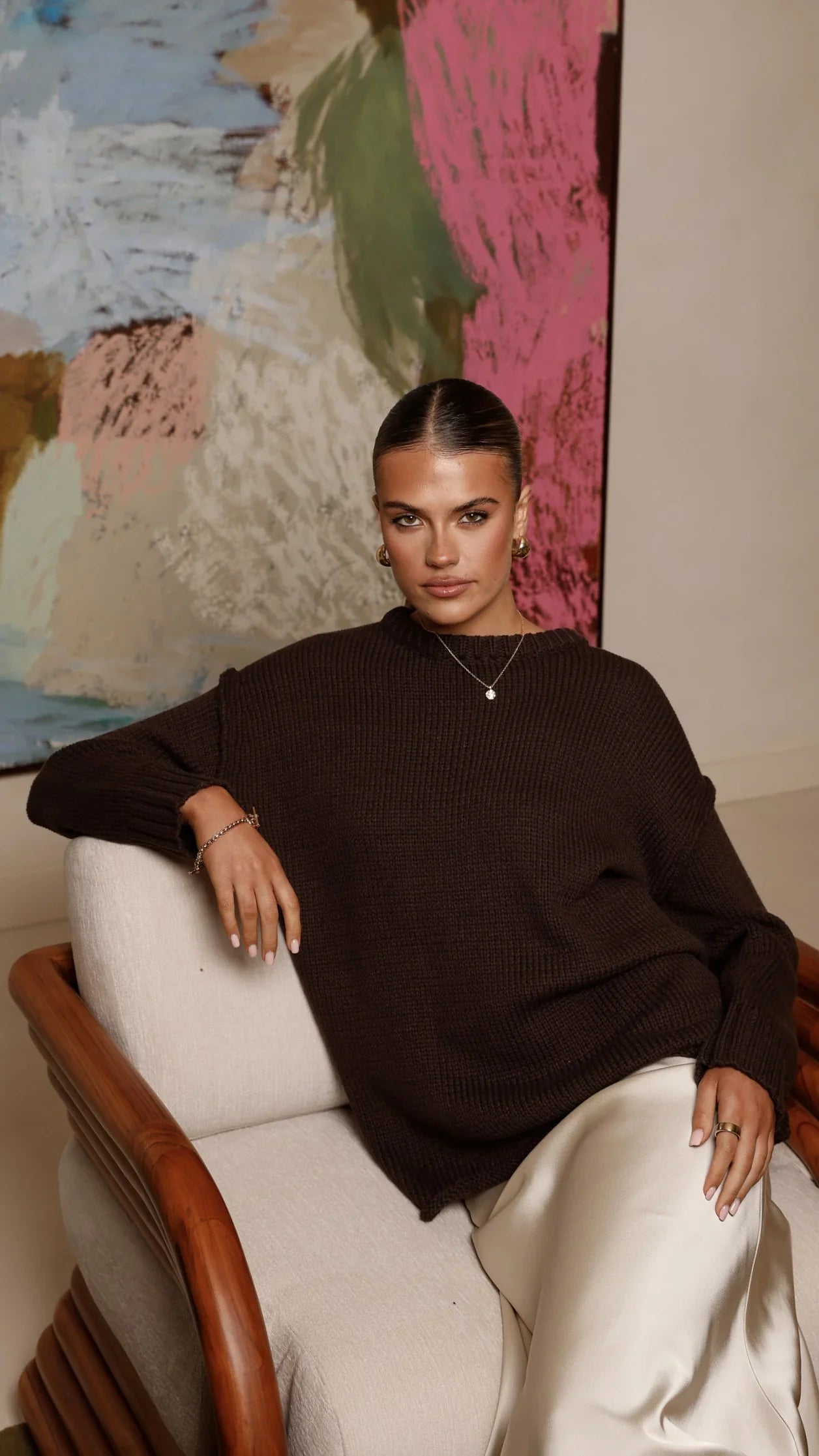 Delvine Knit Jumper Chocolate