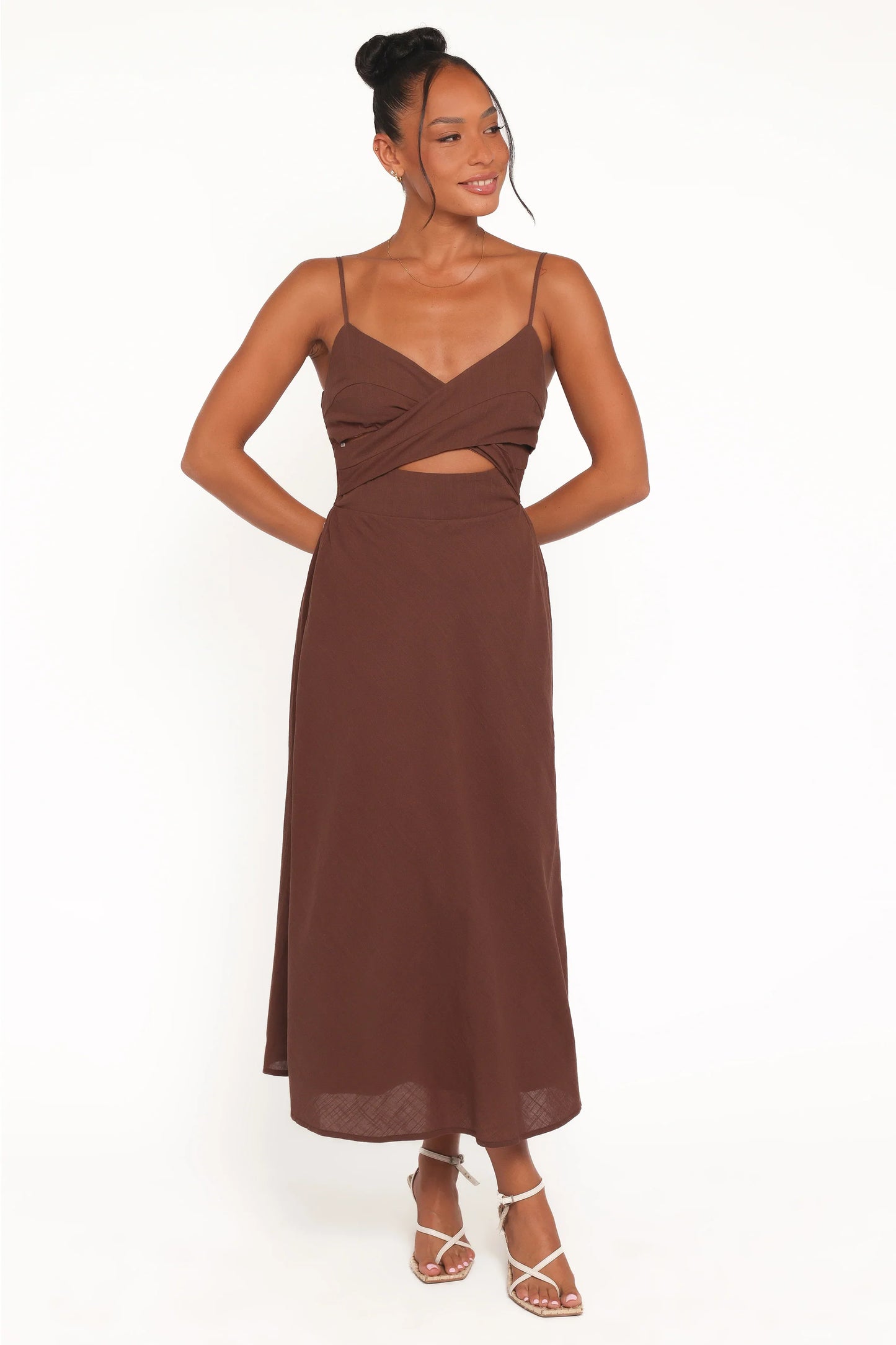 Elvina Midi Dress Brown