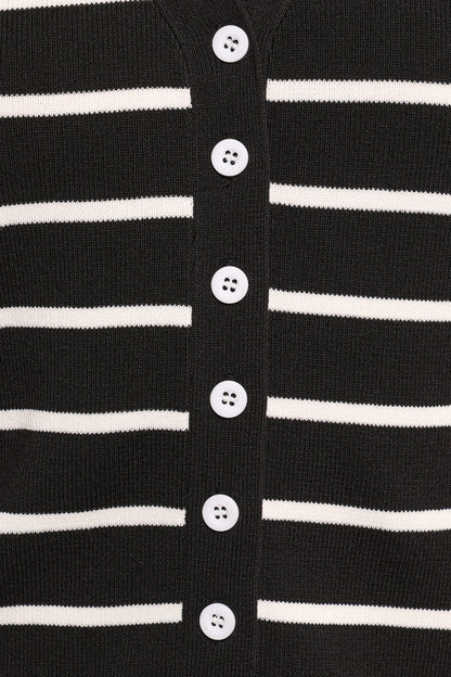 Juna Knitted Pant Set Black White Stripe