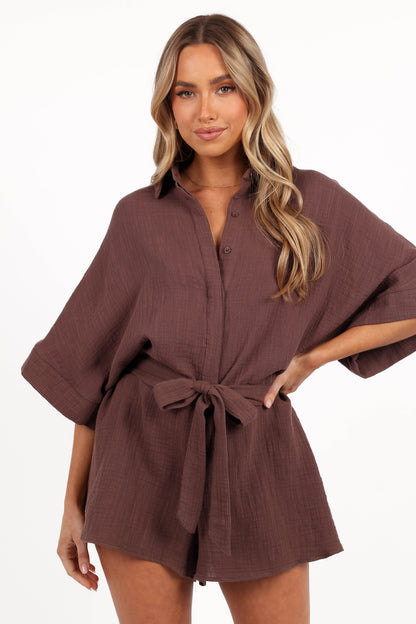 Jemmy Romper Chocolate Brown