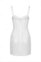 Ivory Corset Mini Dress with Sequins