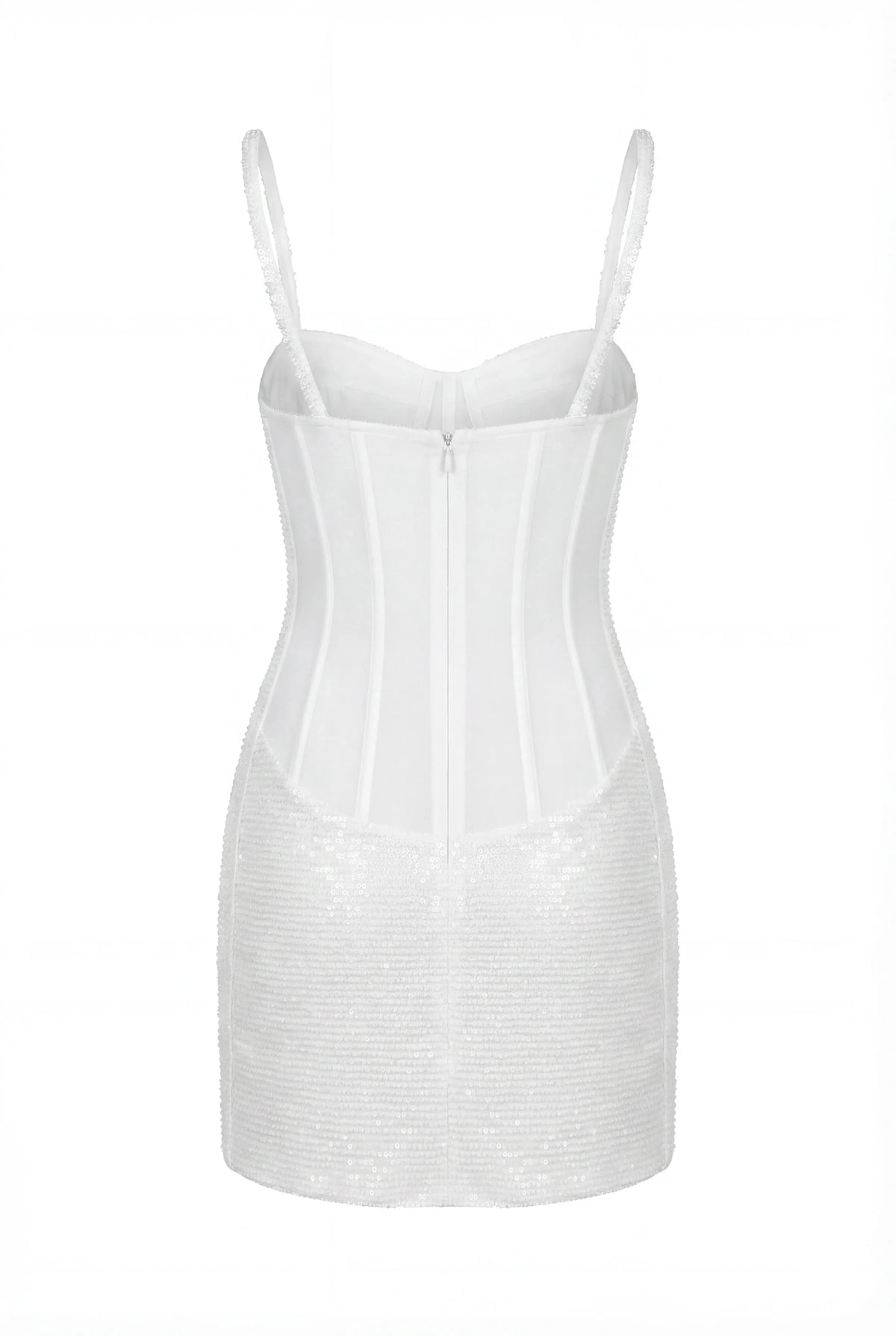 Ivory Corset Mini Dress with Sequins