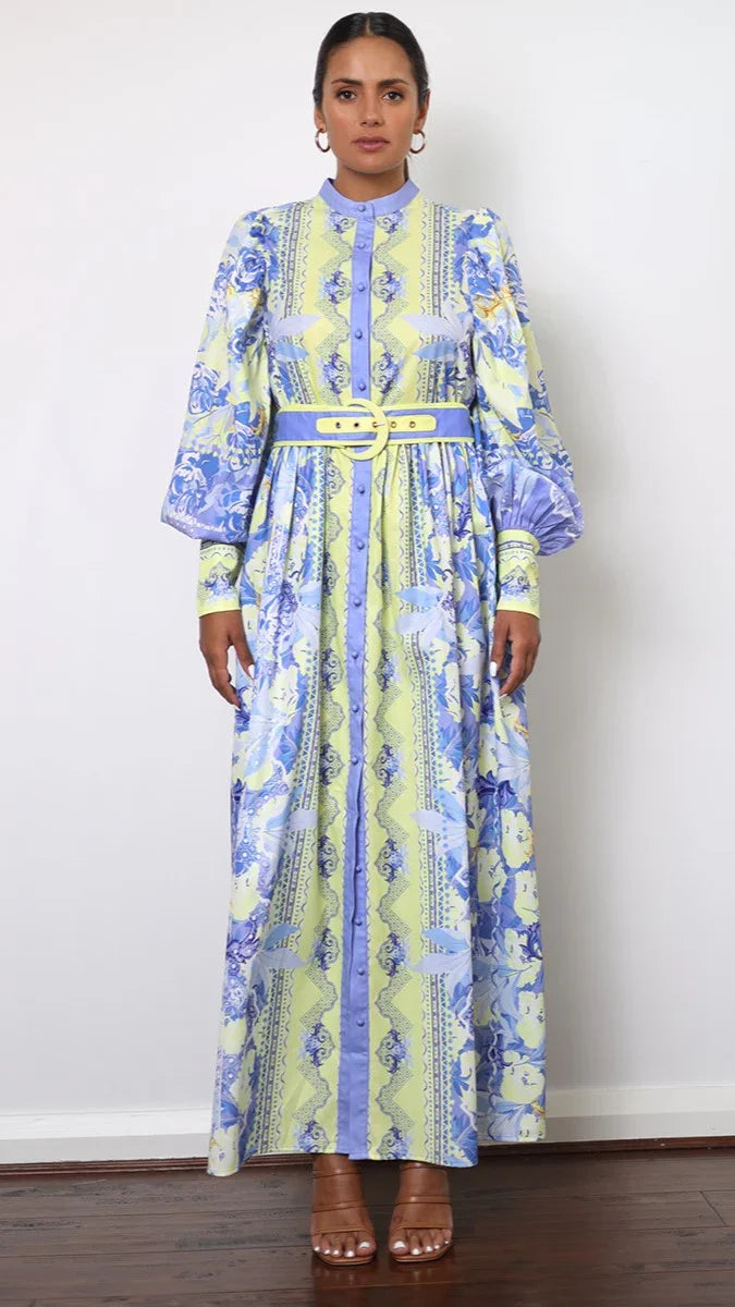 Kalliope Maxi Dress Blue Yellow