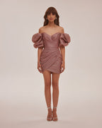Rose Cute mini dress with doll sleeves