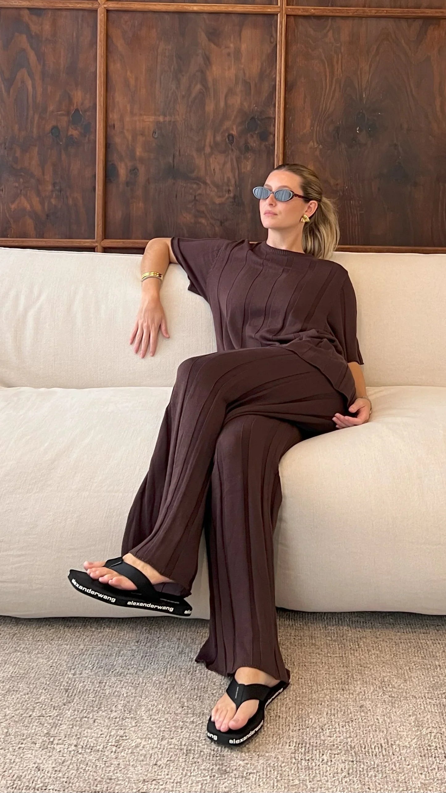 Bayu Knit Top Brown