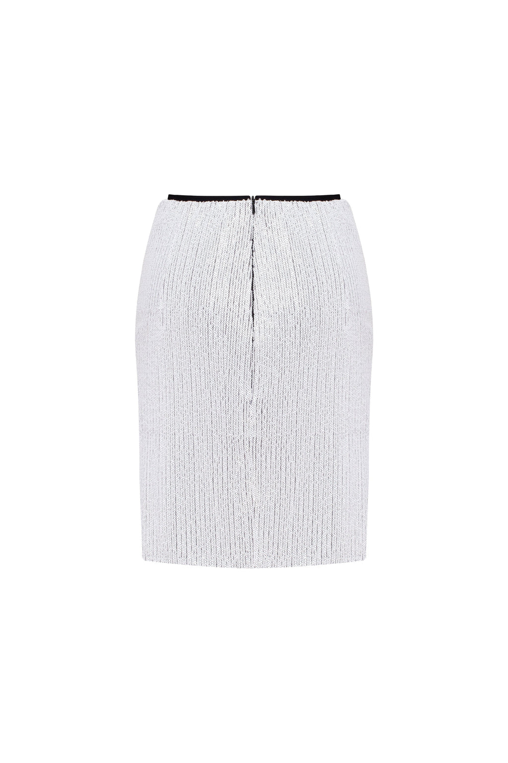 White sequined wrapped mini skirt Midnight Walk